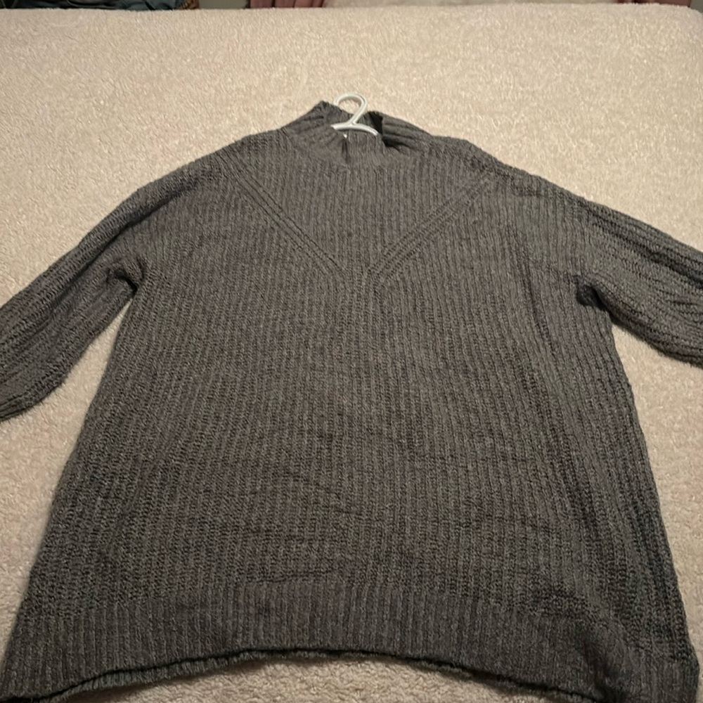 Grey sweater dress runs big